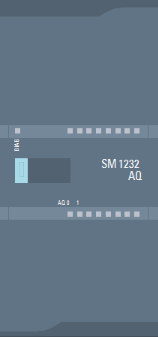 模擬量輸出模塊 AQ2 x 14 位；插入式端子排；輸出：+/-10V，0 到 20mA；診斷可組態；可選擇輸出替代值