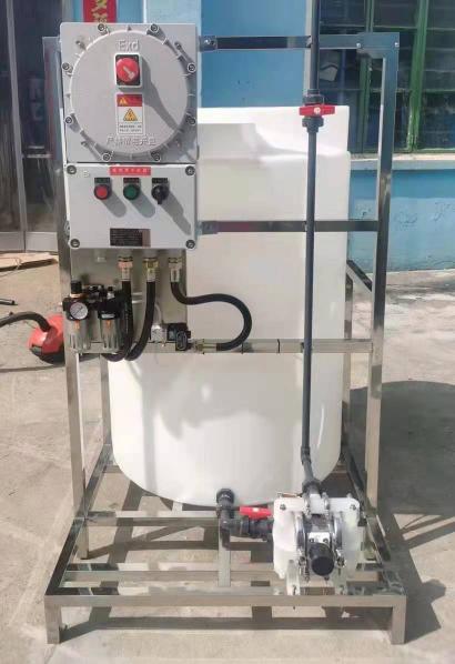 (加藥設(shè)備)非標(biāo)定制 防爆箱配氣動(dòng)泵單桶設(shè)備